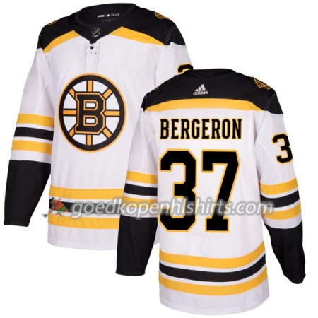 Boston Bruins Patrice Bergeron 37 Adidas 2017-2018 Wit Authentic Shirt - Mannen